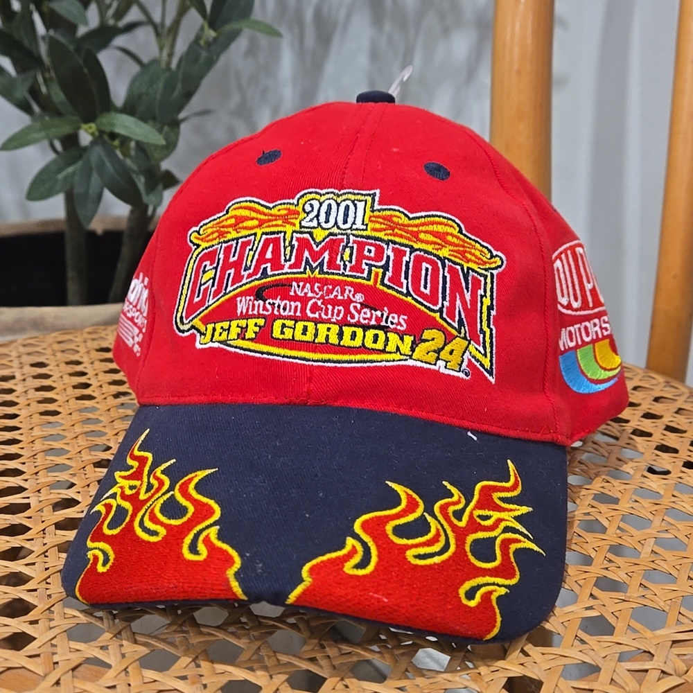 Retro Y2K  Jeff Gordon Winston Cup Series EmbroideredRacing Cap with Flame Visor - Picture 2 of 9